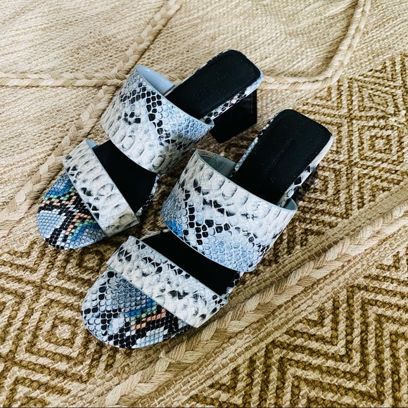 New French Connection Lucite Heel Dress Sandals - Picture 5 of 10